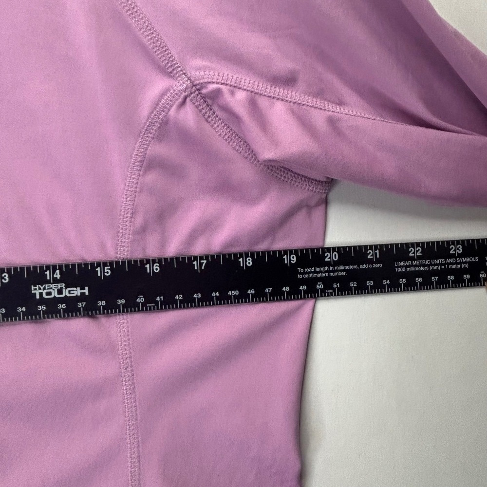 LL Bean Pullover Top Women L Purple Polyester Solid 1/4 Zip Thumbhole Activewear - Picture 7 of 10